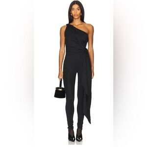 Ronny Kobo Collection Black Draped Jumpsuit